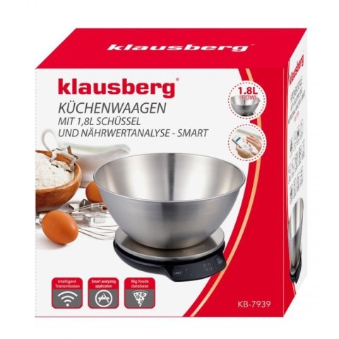 ELEKTRONICZNA WAGA KUCHENNA 5kg/1.8l KLAUSBERG KB-7939 Bluetooth Klausberg