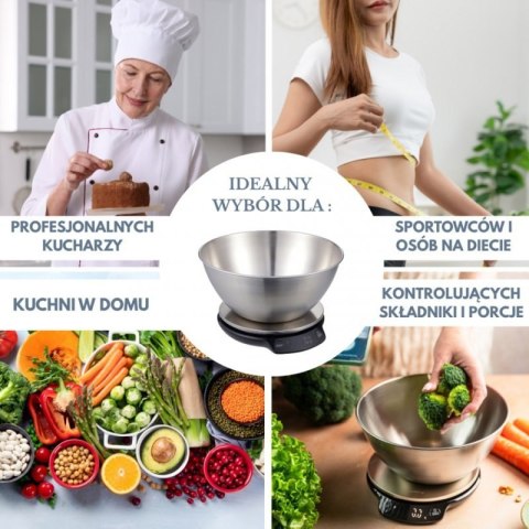 ELEKTRONICZNA WAGA KUCHENNA 5kg/1.8l KLAUSBERG KB-7939 Bluetooth Klausberg