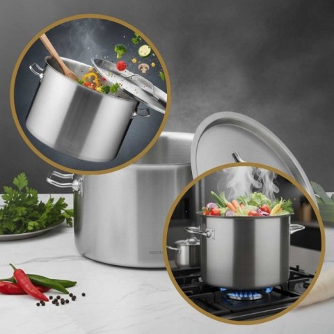 GARNEK GASTRONOMICZNY Z POKRYWĄ STALOWĄ Ø25cm 9L KINGHOFF KH-2021 Kinghoff