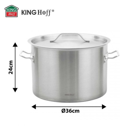GARNEK GASTRONOMICZNY Z POKRYWĄ STALOWĄ Ø36cm 24L KINGHOFF KH-2024 Kinghoff