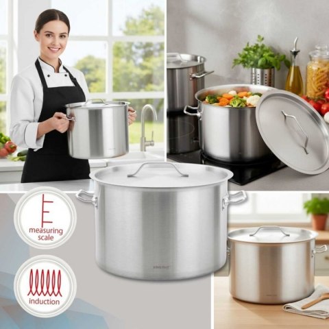GARNEK GASTRONOMICZNY Z POKRYWĄ STALOWĄ Ø38cm 27L KINGHOFF KH-2025 Kinghoff
