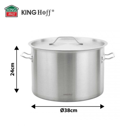 GARNEK GASTRONOMICZNY Z POKRYWĄ STALOWĄ Ø38cm 27L KINGHOFF KH-2025 Kinghoff