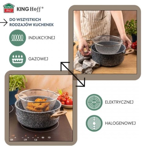 GARNEK MARMUROWY Z KOSZEM DO SMAŻENIA KINGHOFF KH-1985 4L Kinghoff
