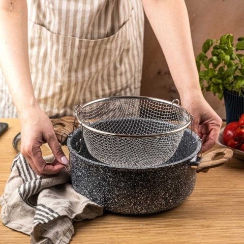 GARNEK MARMUROWY Z KOSZEM DO SMAŻENIA KINGHOFF KH-1985 4L Kinghoff