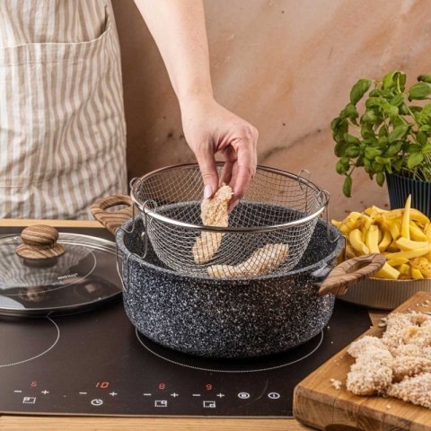 GARNEK MARMUROWY Z KOSZEM DO SMAŻENIA KINGHOFF KH-1985 4L Kinghoff