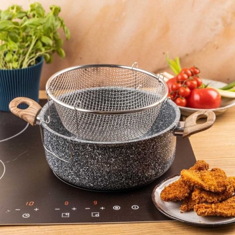 GARNEK MARMUROWY Z KOSZEM DO SMAŻENIA KINGHOFF KH-1985 4L Kinghoff