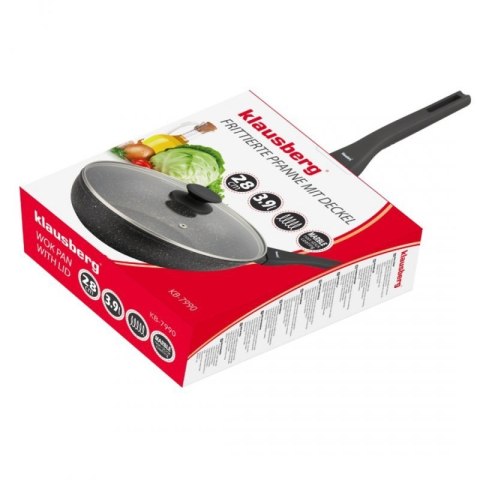 PATELNIA MARMURKOWA GŁĘBOKA WOK 28cm Z POKRYWĄ KLAUSBERG 28cm KB-7990 Klausberg