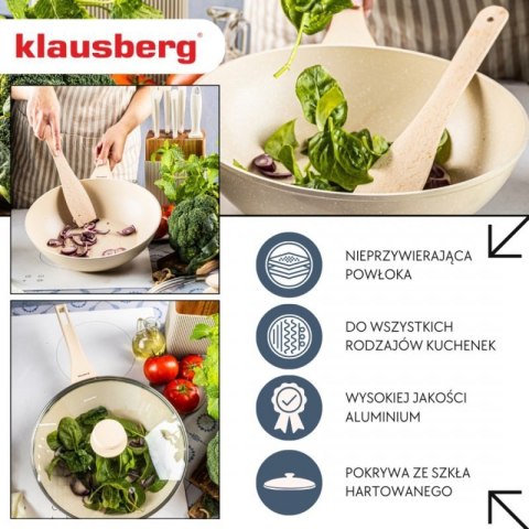 PATELNIA MARMURKOWA GŁĘBOKA WOK 28cm Z POKRYWĄ KLAUSBERG 28cm KB-7991 Klausberg