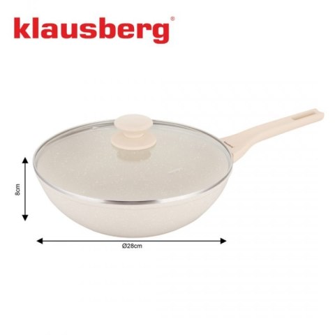 PATELNIA MARMURKOWA GŁĘBOKA WOK 28cm Z POKRYWĄ KLAUSBERG 28cm KB-7991 Klausberg