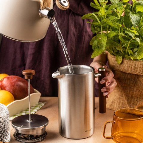 STALOWY ZAPARZACZ TŁOKOWY DO KAWY HERBATY 1L KINGHOFF KH-1995 Kinghoff