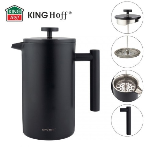 STALOWY ZAPARZACZ TŁOKOWY DO KAWY HERBATY 1L KINGHOFF KH-1996 Kinghoff