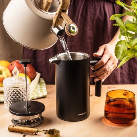 STALOWY ZAPARZACZ TŁOKOWY DO KAWY HERBATY 1L KINGHOFF KH-1996 Kinghoff