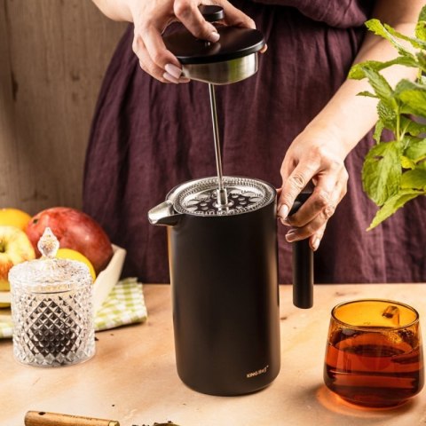 STALOWY ZAPARZACZ TŁOKOWY DO KAWY HERBATY 1L KINGHOFF KH-1996 Kinghoff