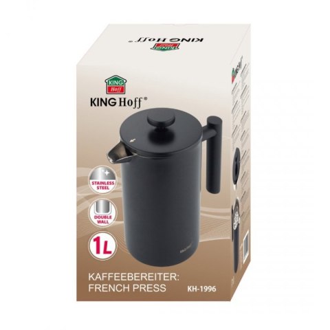 STALOWY ZAPARZACZ TŁOKOWY DO KAWY HERBATY 1L KINGHOFF KH-1996 Kinghoff