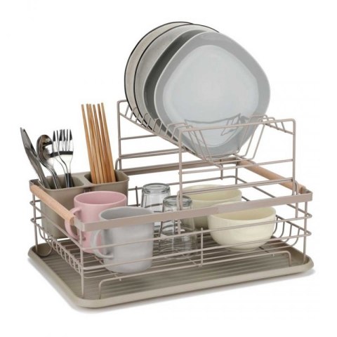 SUSZARKA DO NACZYŃ Z OCIEKACZEM I TACĄ E-8190 BEŻOWA Elitehoff