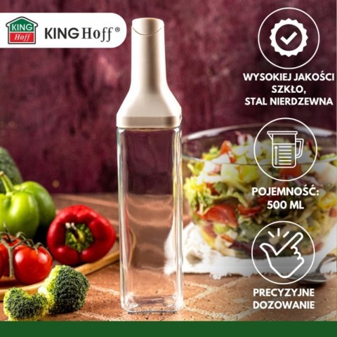 SZKLANA BUTELKA 500ml Z NALEWAKIEM DO OCTU I OLIWY KINGHOFF KH-2004 Kinghoff