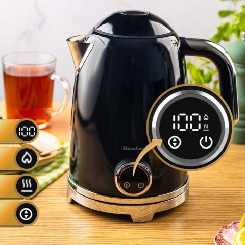 CZAJNIK ELEKTRYCZNY 1,7L Z TERMOMETREM LED KLAUSBERG KB-9027 RETRO Klausberg