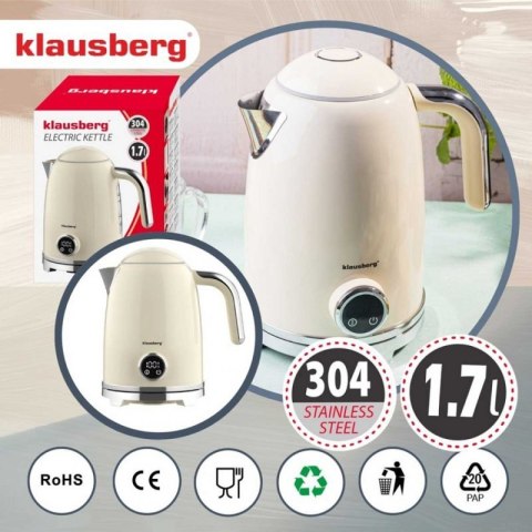 CZAJNIK ELEKTRYCZNY 1,7L Z TERMOMETREM LED KLAUSBERG KB-9028 RETRO Klausberg