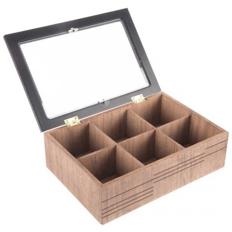 DREWNIANY POJEMNIK PUDEŁKO NA HERBATĘ EKSPRESOWĄ 154072 Orion