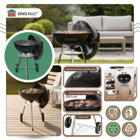 GRILL WĘGLOWY Z POKRYWĄ 41cm KINGHOFF KH-2033 Kinghoff