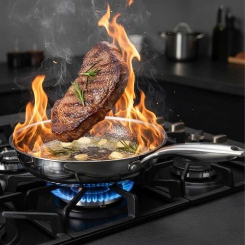 PATELNIA STALOWA 20cm Z POWŁOKĄ PLASTER MIODU KLAUSEBRG KB-9021 Klausberg