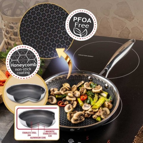 PATELNIA STALOWA 20cm Z POWŁOKĄ PLASTER MIODU KLAUSEBRG KB-9021 Klausberg