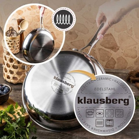 PATELNIA STALOWA 24cm Z POWŁOKĄ PLASTER MIODU KLAUSEBRG KB-9022 Klausberg