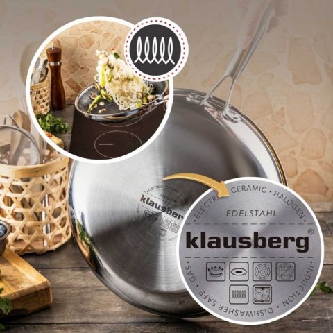 PATELNIA STALOWA 28cm Z POWŁOKĄ PLASTER MIODU KLAUSEBRG KB-9023 Klausberg