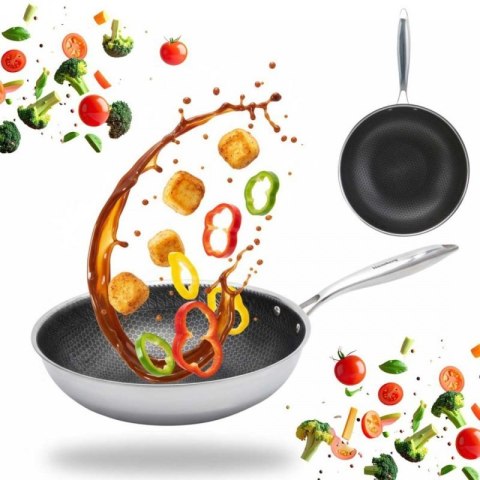 PATELNIA STALOWA WOK 28cm Z POWŁOKĄ PLASTER MIODU KLAUSEBRG KB-9024 Klausberg