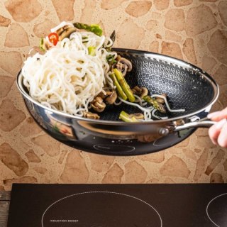 PATELNIA STALOWA WOK 28cm Z POWŁOKĄ PLASTER MIODU KLAUSEBRG KB-9024 Klausberg