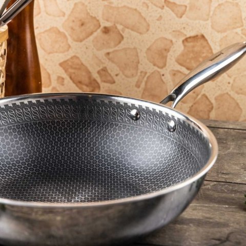 PATELNIA STALOWA WOK 28cm Z POWŁOKĄ PLASTER MIODU KLAUSEBRG KB-9024 Klausberg