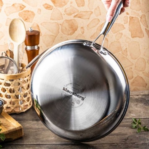 PATELNIA STALOWA WOK 28cm Z POWŁOKĄ PLASTER MIODU KLAUSEBRG KB-9024 Klausberg