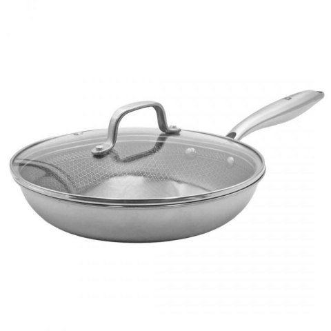 PATELNIA STALOWA Z POKRYWKĄ 24cm POWŁOKA PLASTER MIODU 5554 Brunbeste