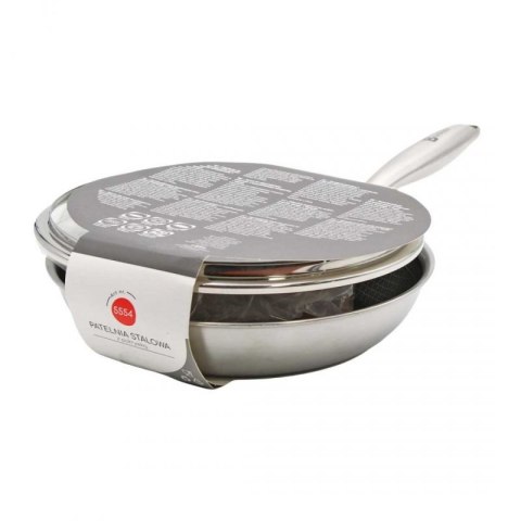 PATELNIA STALOWA Z POKRYWKĄ 24cm POWŁOKA PLASTER MIODU 5554 Brunbeste