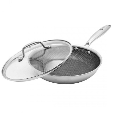 PATELNIA STALOWA Z POKRYWKĄ 30cm POWŁOKA PLASTER MIODU 5557 Brunbeste