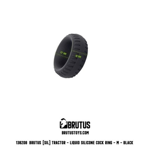 Pierścień erekcyjny Tractor Liquid Silicone Cock Ring Black M Brutus Brutus