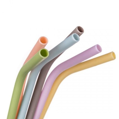 SŁOMKI SILIKONOWE DO NAPOJÓW WIELORAZOWE 6 szt. + CZYŚCIK BANQUET Banquet