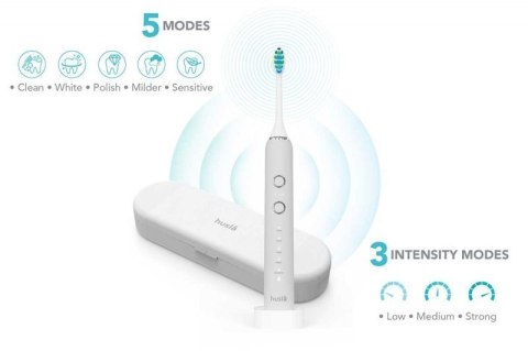 SZCZOTECZKA SONICZNA DO ZĘBÓW WYBIELAJĄCA HUSLA MEDIC 3 KOŃCÓWKI + ETUI Husla