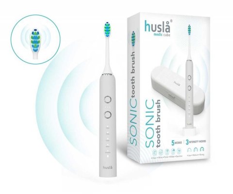 SZCZOTECZKA SONICZNA DO ZĘBÓW WYBIELAJĄCA HUSLA MEDIC 3 KOŃCÓWKI + ETUI Husla