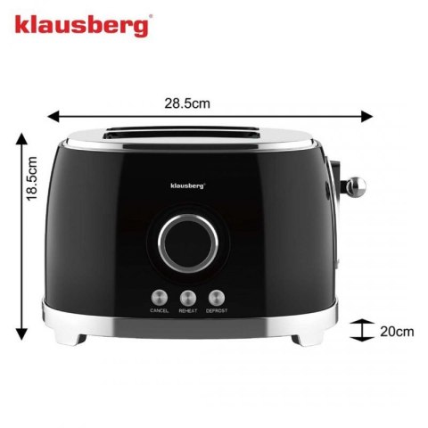 TOSTER OPIEKACZ NA 2 KROMKI WYŚWIETLACZ LED KLAUSBERG KB-9025 RETRO Klausberg
