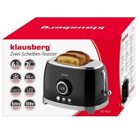 TOSTER OPIEKACZ NA 2 KROMKI WYŚWIETLACZ LED KLAUSBERG KB-9025 RETRO Klausberg