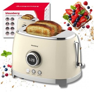 TOSTER OPIEKACZ NA 2 KROMKI WYŚWIETLACZ LED KLAUSBERG KB-9026 RETRO Klausberg