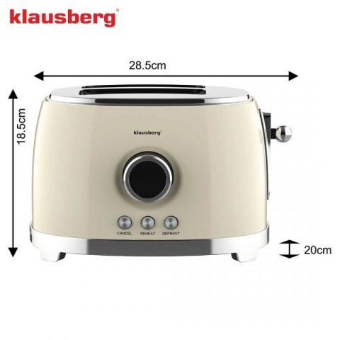 TOSTER OPIEKACZ NA 2 KROMKI WYŚWIETLACZ LED KLAUSBERG KB-9026 RETRO Klausberg