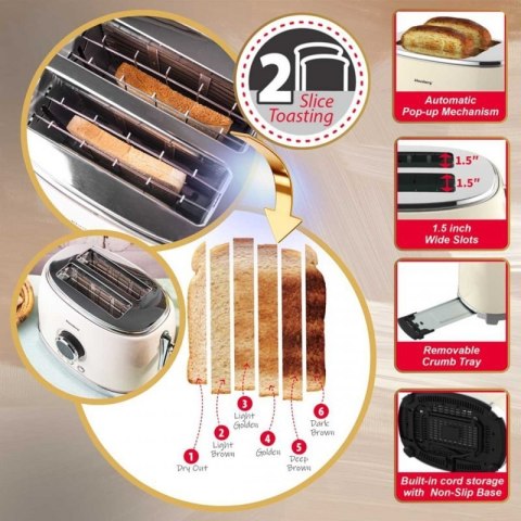 TOSTER OPIEKACZ NA 2 KROMKI WYŚWIETLACZ LED KLAUSBERG KB-9026 RETRO Klausberg