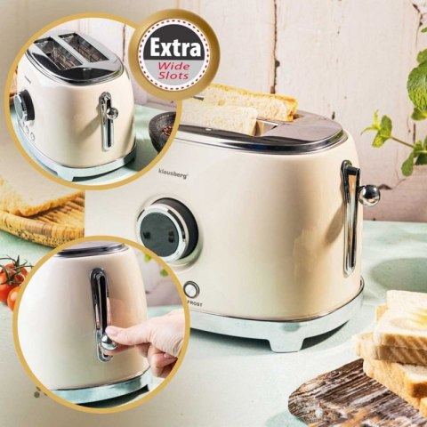 TOSTER OPIEKACZ NA 2 KROMKI WYŚWIETLACZ LED KLAUSBERG KB-9026 RETRO Klausberg