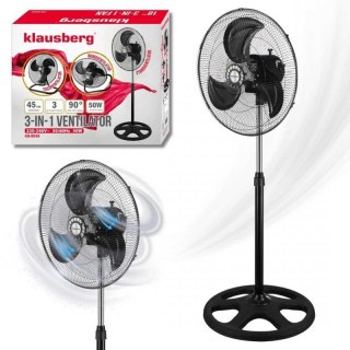 WENTYLATOR WIATRAK PODŁOGOWY BIURKOWY ŚCIENNY 3w1 KLAUSBERG KB-9042 Klausberg