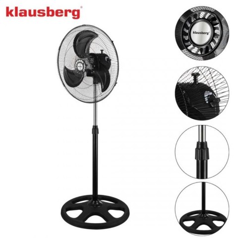 WENTYLATOR WIATRAK PODŁOGOWY BIURKOWY ŚCIENNY 3w1 KLAUSBERG KB-9042 Klausberg