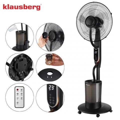 WENTYLATOR WIATRAK PODŁOGOWY MGIEŁKOWY Z NAWILŻACZEM KLAUSBERG KB-9043 Klausberg