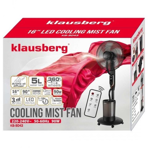 WENTYLATOR WIATRAK PODŁOGOWY MGIEŁKOWY Z NAWILŻACZEM KLAUSBERG KB-9043 Klausberg