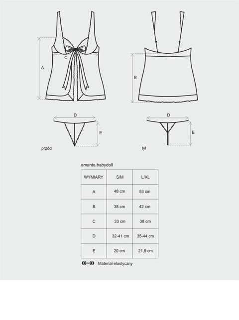 Bielizna-Amanta babydoll i stringi S/M Obsessive
